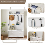 Yiekholo Casual 40.16-in White Wood Hall Tree
