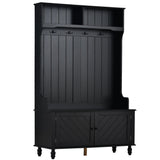 Yiekholo Casual 40.1-in Black Wood Hall Tree