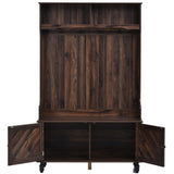 Yiekholo Casual 40.1-in Brown Wood Hall Tree