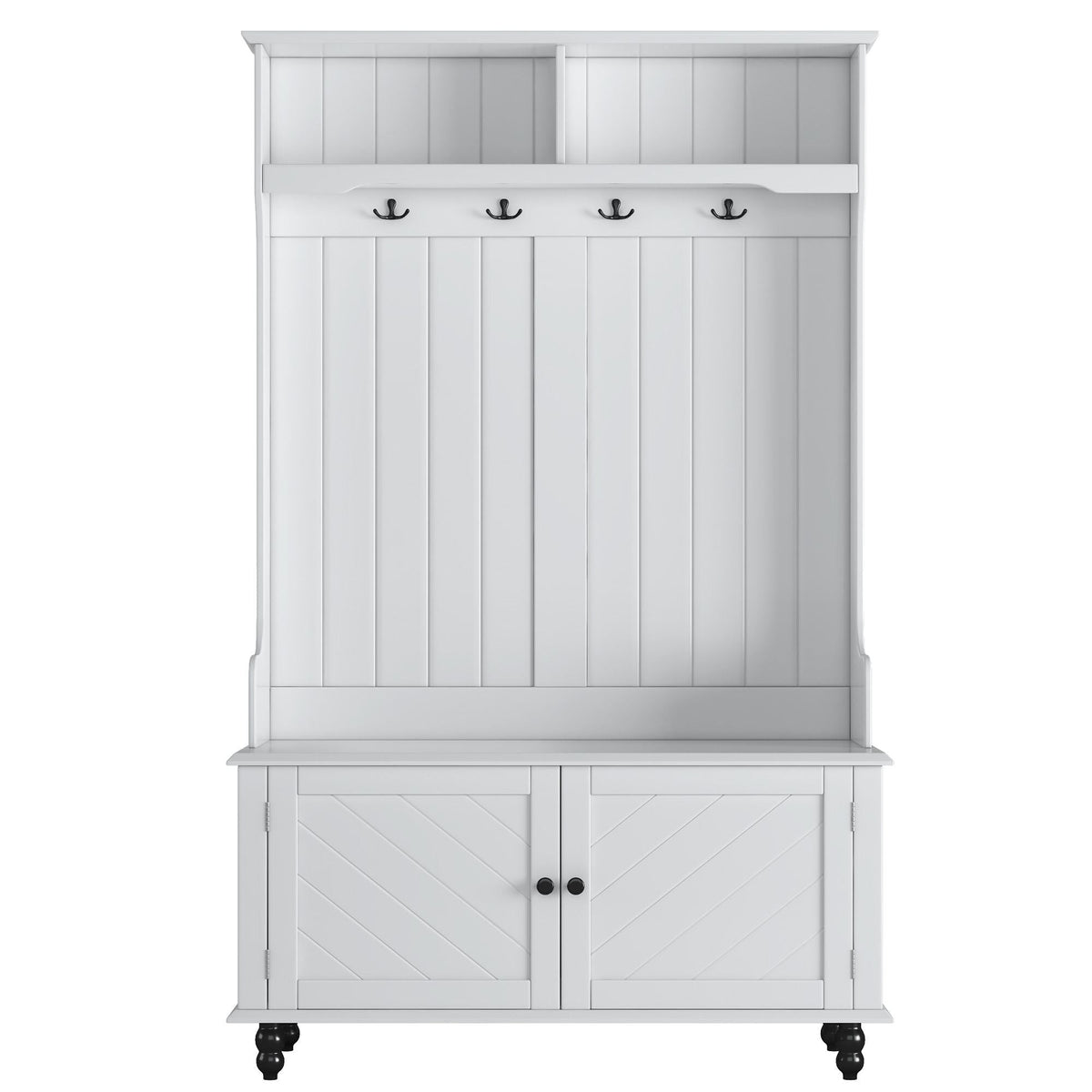 Yiekholo Casual 40.1-in White Wood Hall Tree