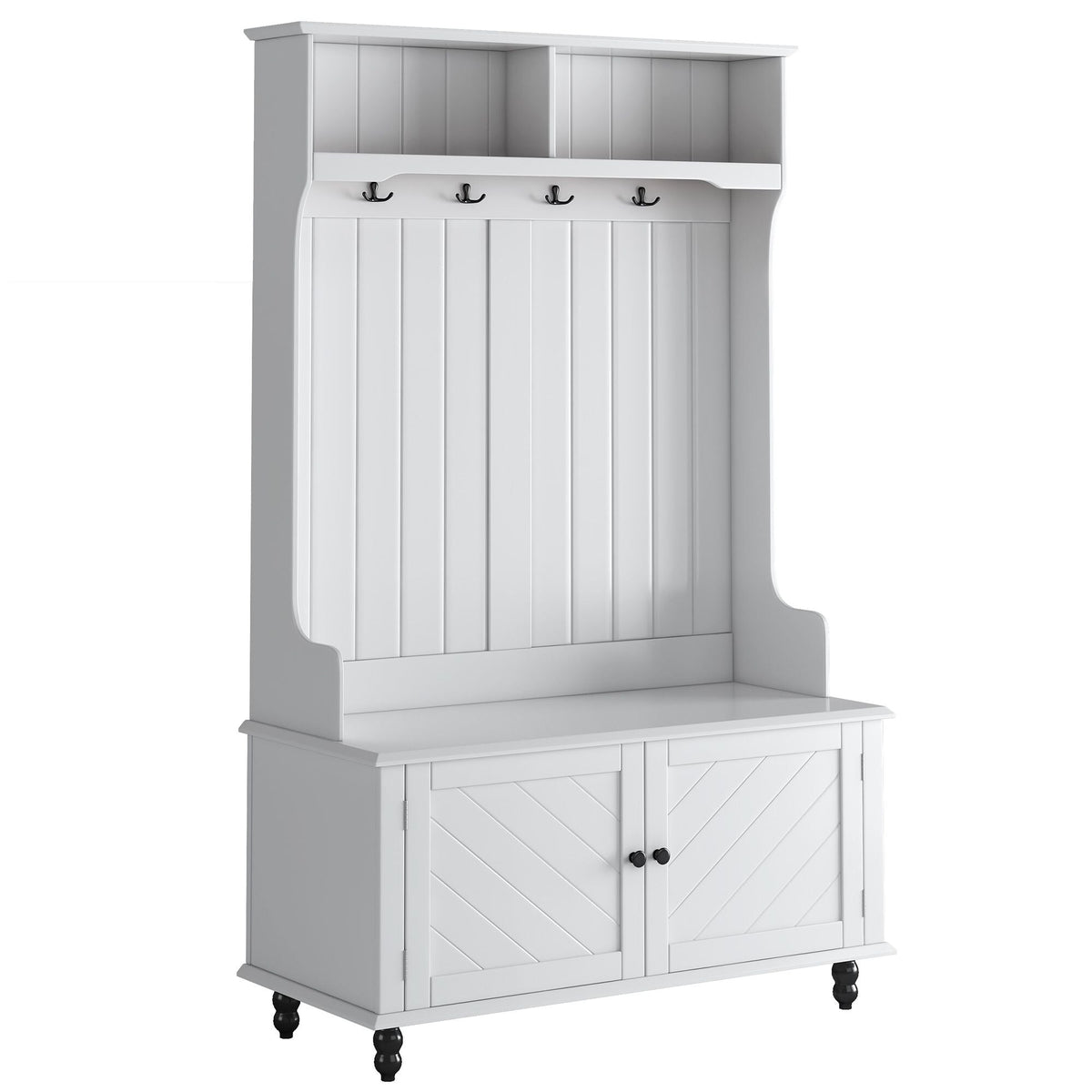 Yiekholo Casual 40.1-in White Wood Hall Tree