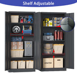 Kahomvis Black 3-Shelf Office Cabinet
