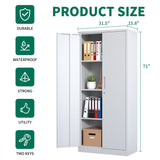 Kahomvis White 3-Shelf Office Cabinet
