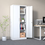 Kahomvis White 3-Shelf Office Cabinet