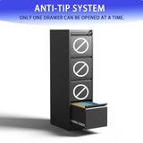 Kahomvis Black Office Cabinet