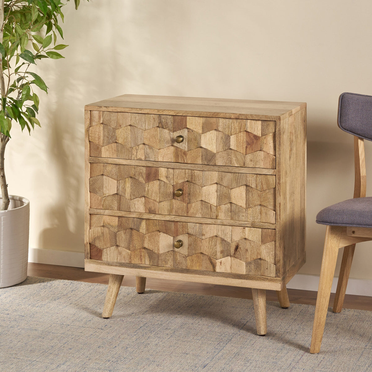 Best Selling Home Decor Brown 3-Drawer Chest