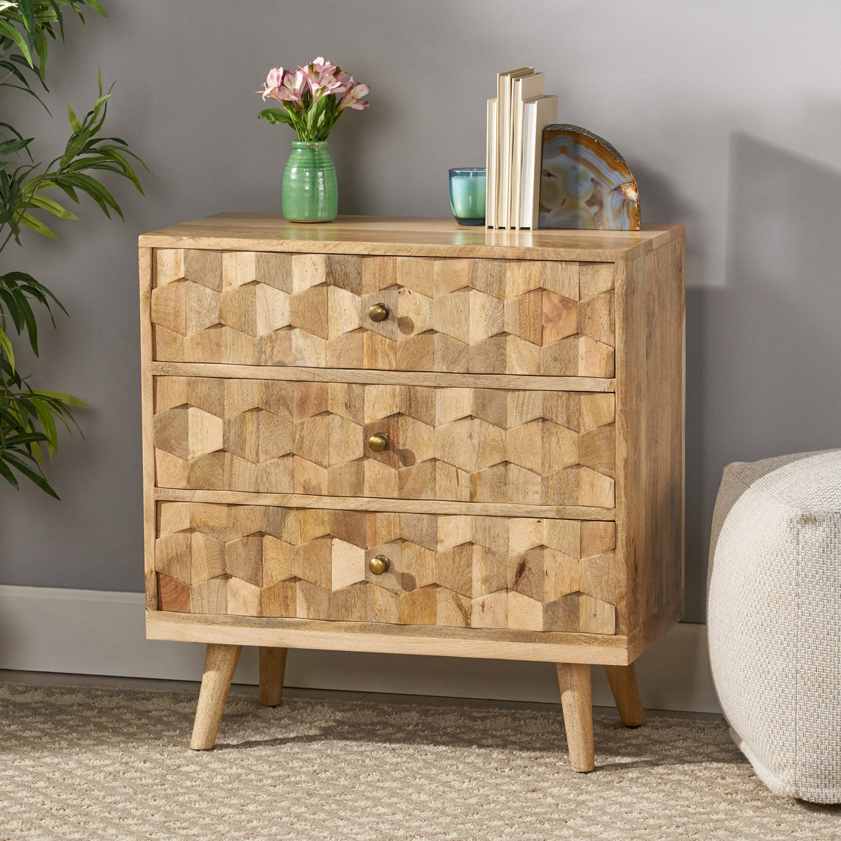 Best Selling Home Decor Brown 3-Drawer Chest