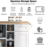 Nestfair White Wood Base with Mdf Wood Top Rolling Kitchen Island (18.1-in x 50.8-in x 36.2-in)