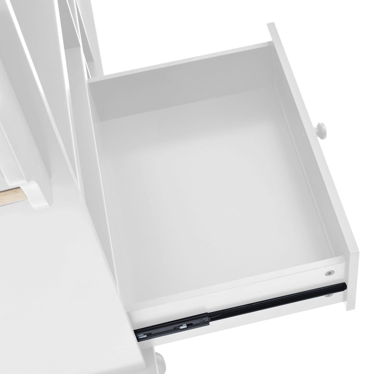 Nestfair White Wood Base with Mdf Wood Top Rolling Kitchen Island (18.1-in x 50.8-in x 36.2-in)