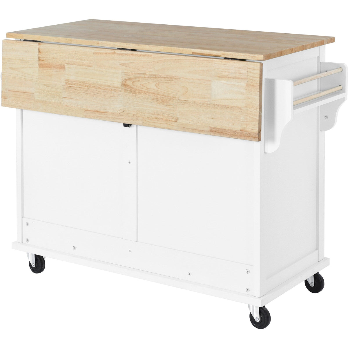 Nestfair White Wood Base with Mdf Wood Top Rolling Kitchen Island (20.5-in x 52.2-in x 36.6-in)