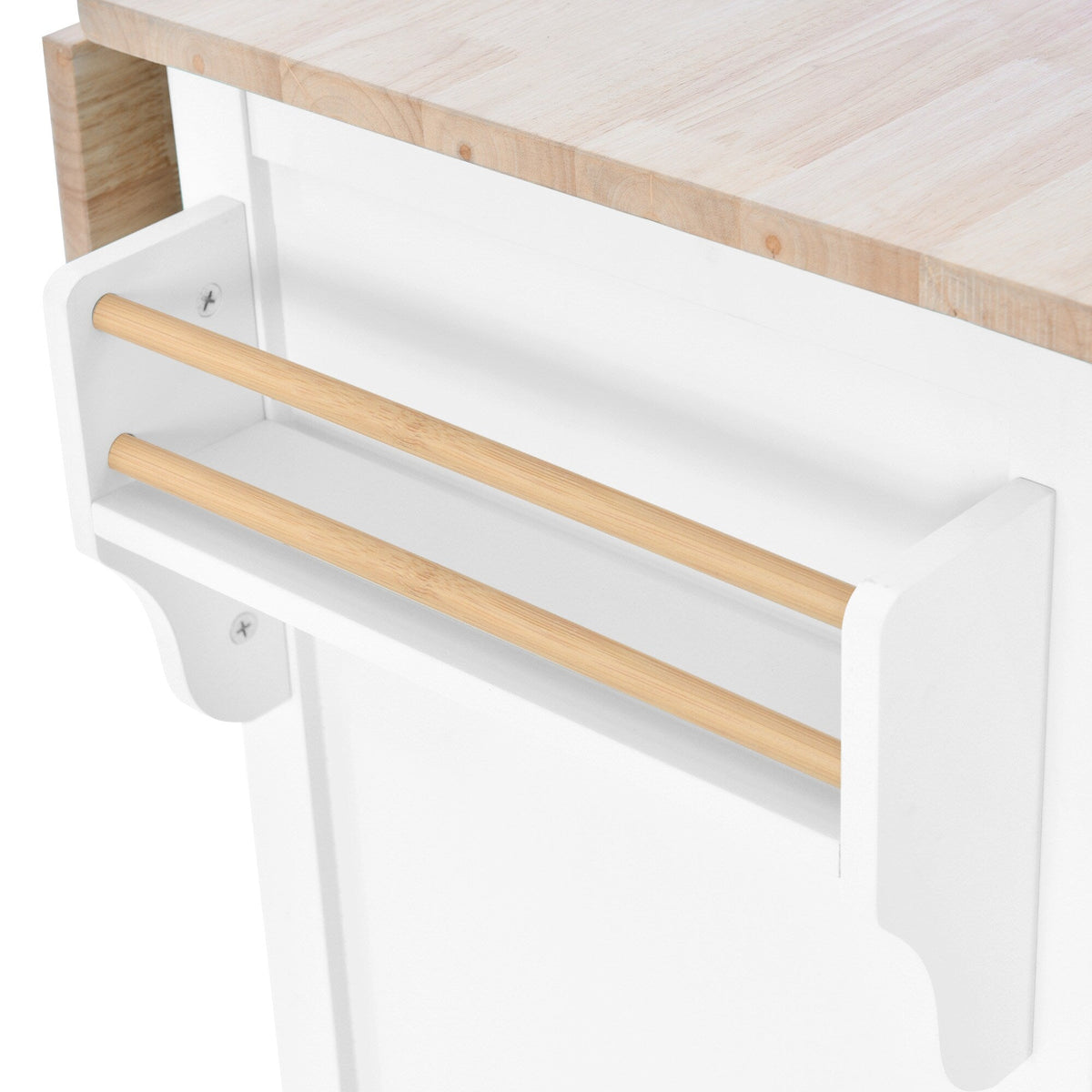 Nestfair White Wood Base with Mdf Wood Top Rolling Kitchen Island (20.5-in x 52.2-in x 36.6-in)