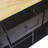 Nestfair Black Wood Base with Mdf Wood Top Rolling Kitchen Island (29.5-in x 53.1-in x 37.2-in)