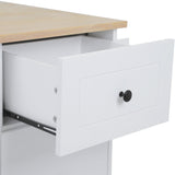 Nestfair White Wood Base with Mdf Wood Top Rolling Kitchen Island (28.74-in x 53.94-in x 36.81-in)