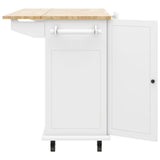 Nestfair White Wood Base with Mdf Wood Top Rolling Kitchen Island (28.74-in x 53.94-in x 36.81-in)