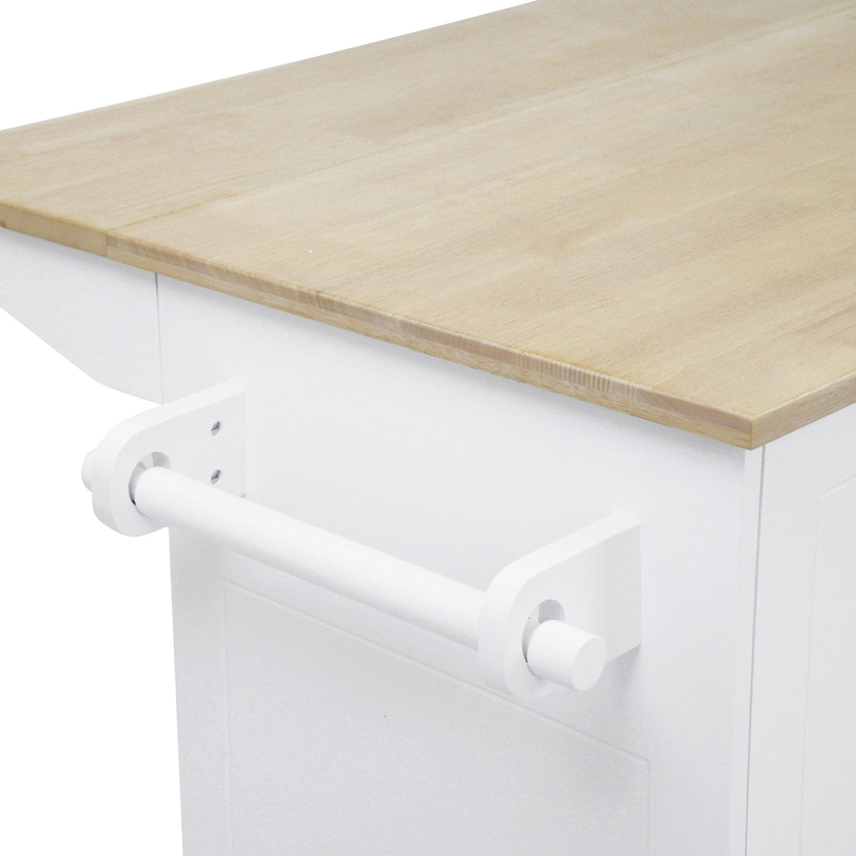 Nestfair White Wood Base with Mdf Wood Top Rolling Kitchen Island (28.74-in x 53.94-in x 36.81-in)