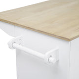 Nestfair White Wood Base with Mdf Wood Top Rolling Kitchen Island (28.74-in x 53.94-in x 36.81-in)