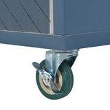 Nestfair Blue Wood Base with Mdf Wood Top Rolling Kitchen Island (25.7-in x 51.6-in x 36.7-in)