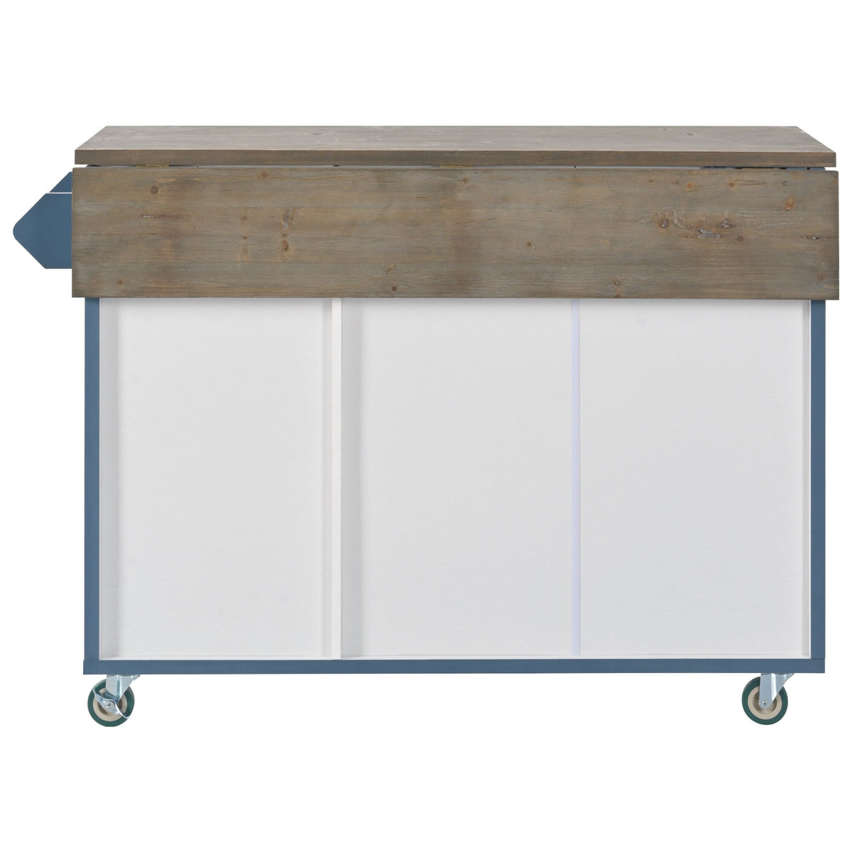 Nestfair Blue Wood Base with Mdf Wood Top Rolling Kitchen Island (25.7-in x 51.6-in x 36.7-in)