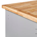 Nestfair Blue Wood Base with Mdf Wood Top Rolling Kitchen Island (21.7-in x 46-in x 35.62-in)