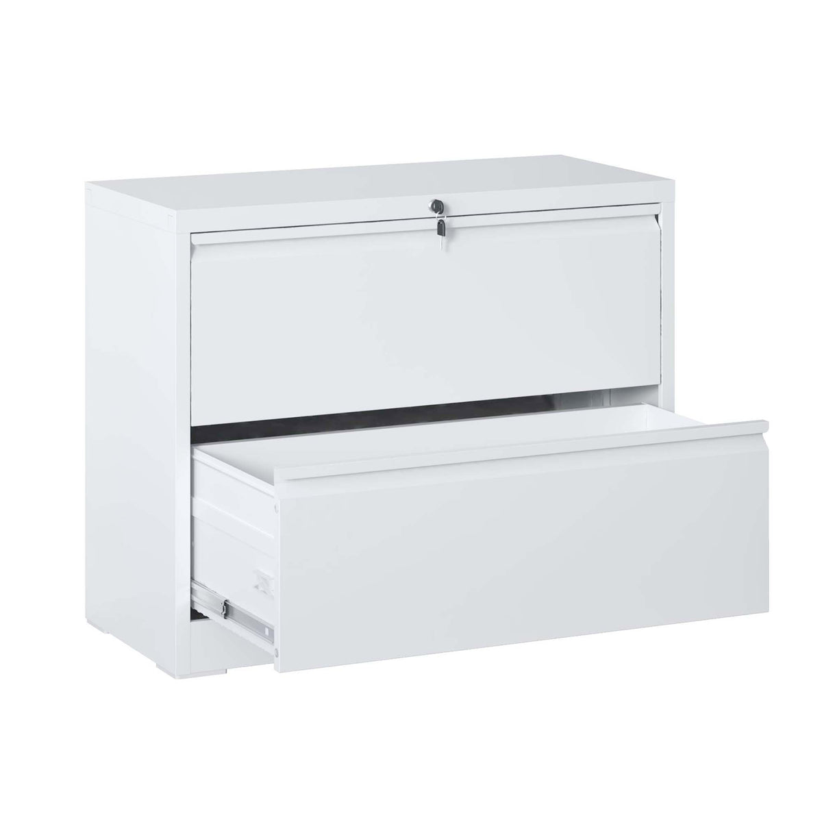 Kahomvis White Office Cabinet