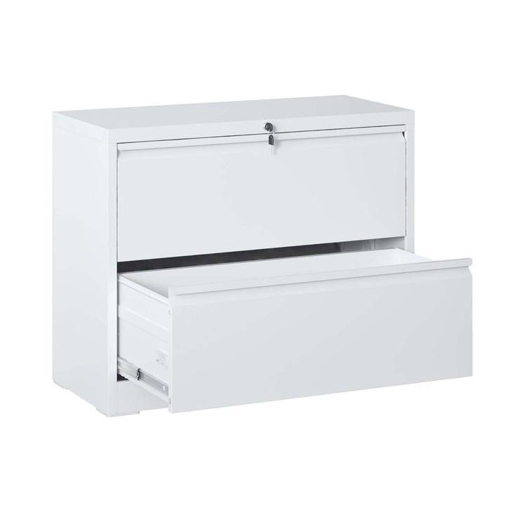 Kahomvis White Office Cabinet