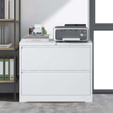Kahomvis White Office Cabinet