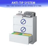 Kahomvis White Office Cabinet