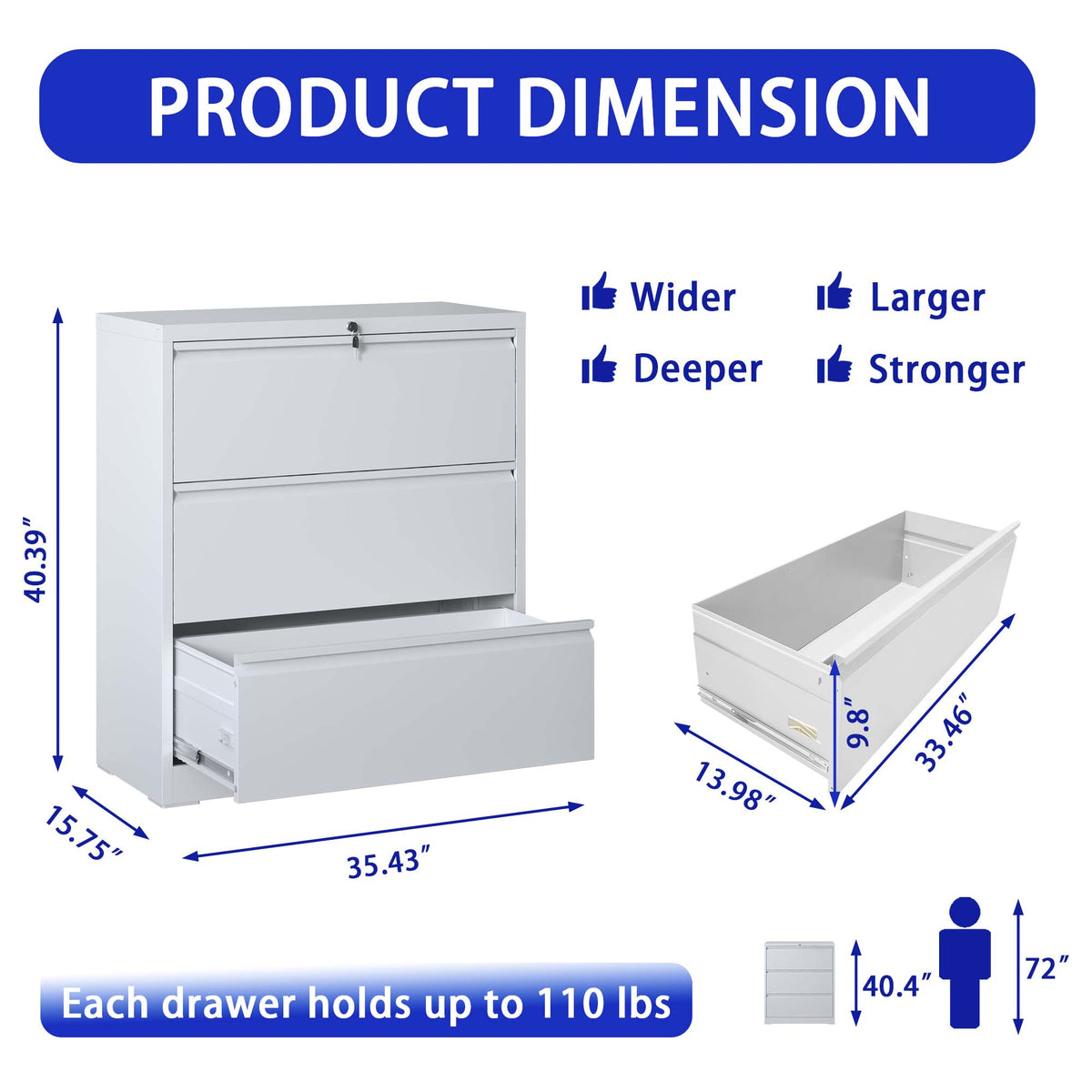 Kahomvis White Office Cabinet