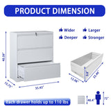 Kahomvis White Office Cabinet