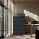 Kahomvis Black Office Cabinet