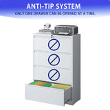 Kahomvis White Office Cabinet