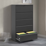Kahomvis Black Office Cabinet