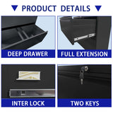 Kahomvis Black Office Cabinet