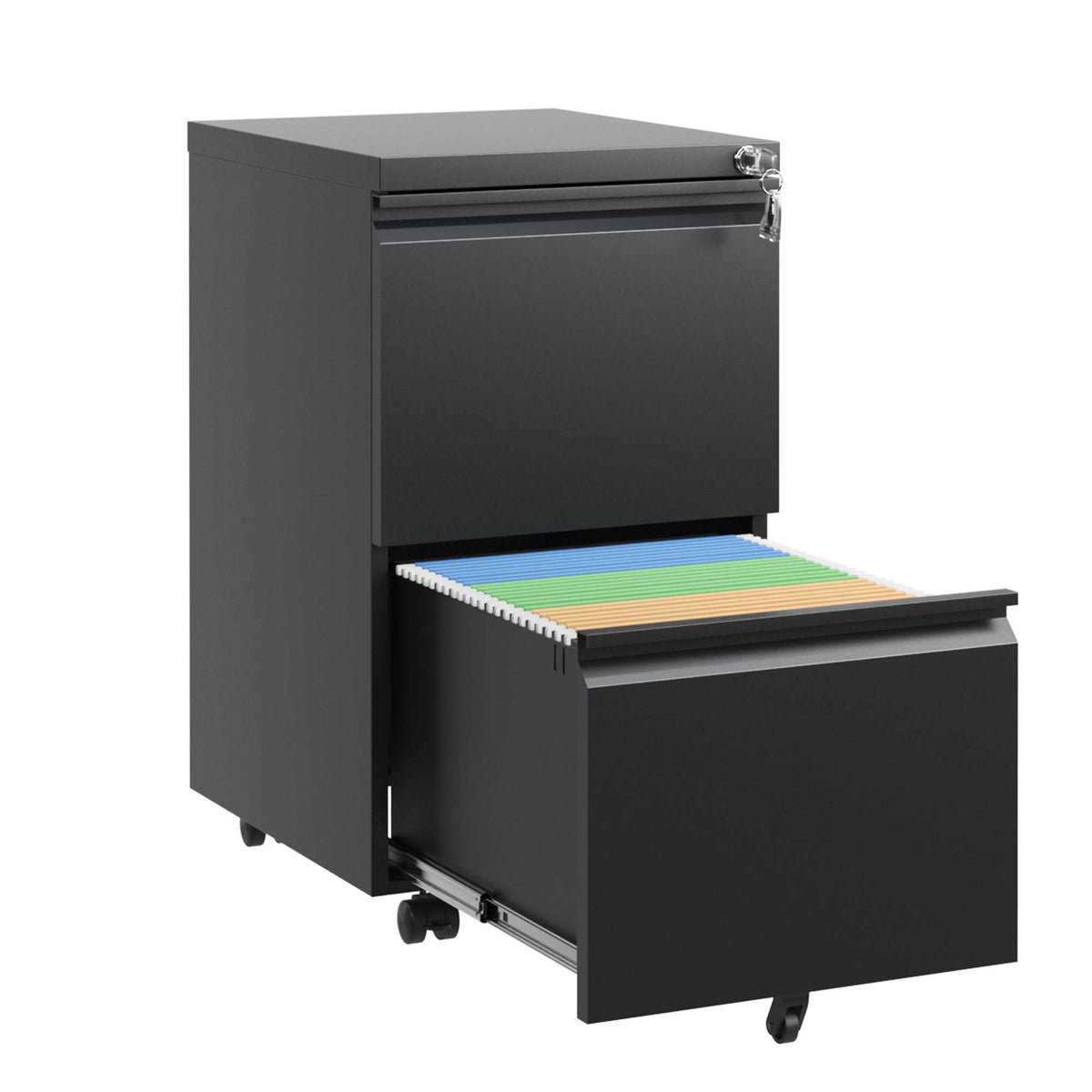 Kahomvis Black Office Cabinet