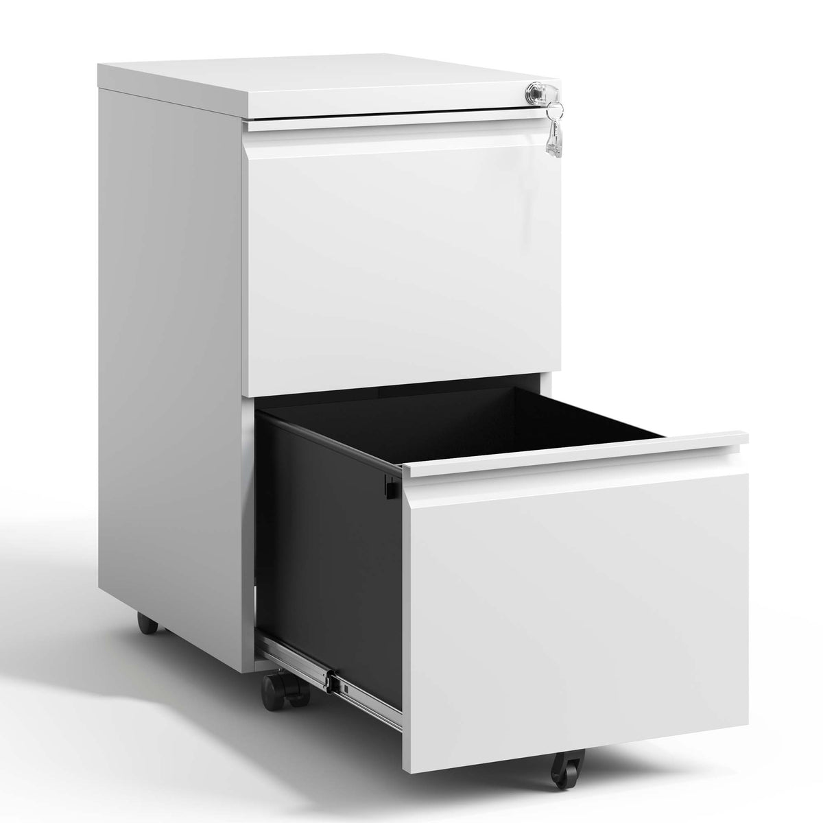 Kahomvis White Office Cabinet