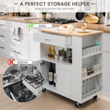 BABOOM White Composite Base with Composite Top Rolling Kitchen Cart (20-in x 32.5-in x 36.5-in)