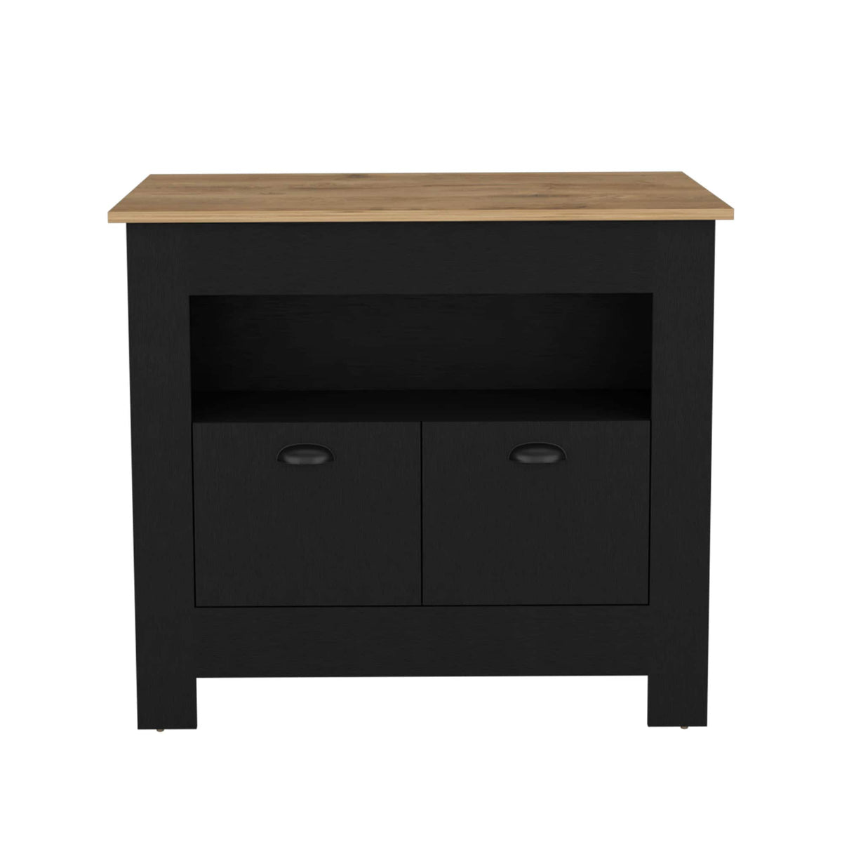 BABOOM Black Mdf Base with Composite Top Kitchen Island (27.5-in x 40.5-in x 35.3-in)
