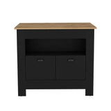 BABOOM Black Mdf Base with Composite Top Kitchen Island (27.5-in x 40.5-in x 35.3-in)