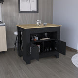 BABOOM Black Mdf Base with Composite Top Kitchen Island (27.5-in x 40.5-in x 35.3-in)