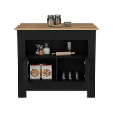 BABOOM Black Mdf Base with Composite Top Kitchen Island (27.5-in x 40.5-in x 35.3-in)