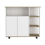 BABOOM White Composite Base with Composite Top Rolling Kitchen Cart (15.7-in x 39.7-in x 35.4-in)