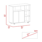 BABOOM White Composite Base with Composite Top Rolling Kitchen Cart (15.7-in x 39.7-in x 35.4-in)