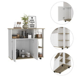 BABOOM White Composite Base with Composite Top Rolling Kitchen Cart (15.7-in x 39.7-in x 35.4-in)
