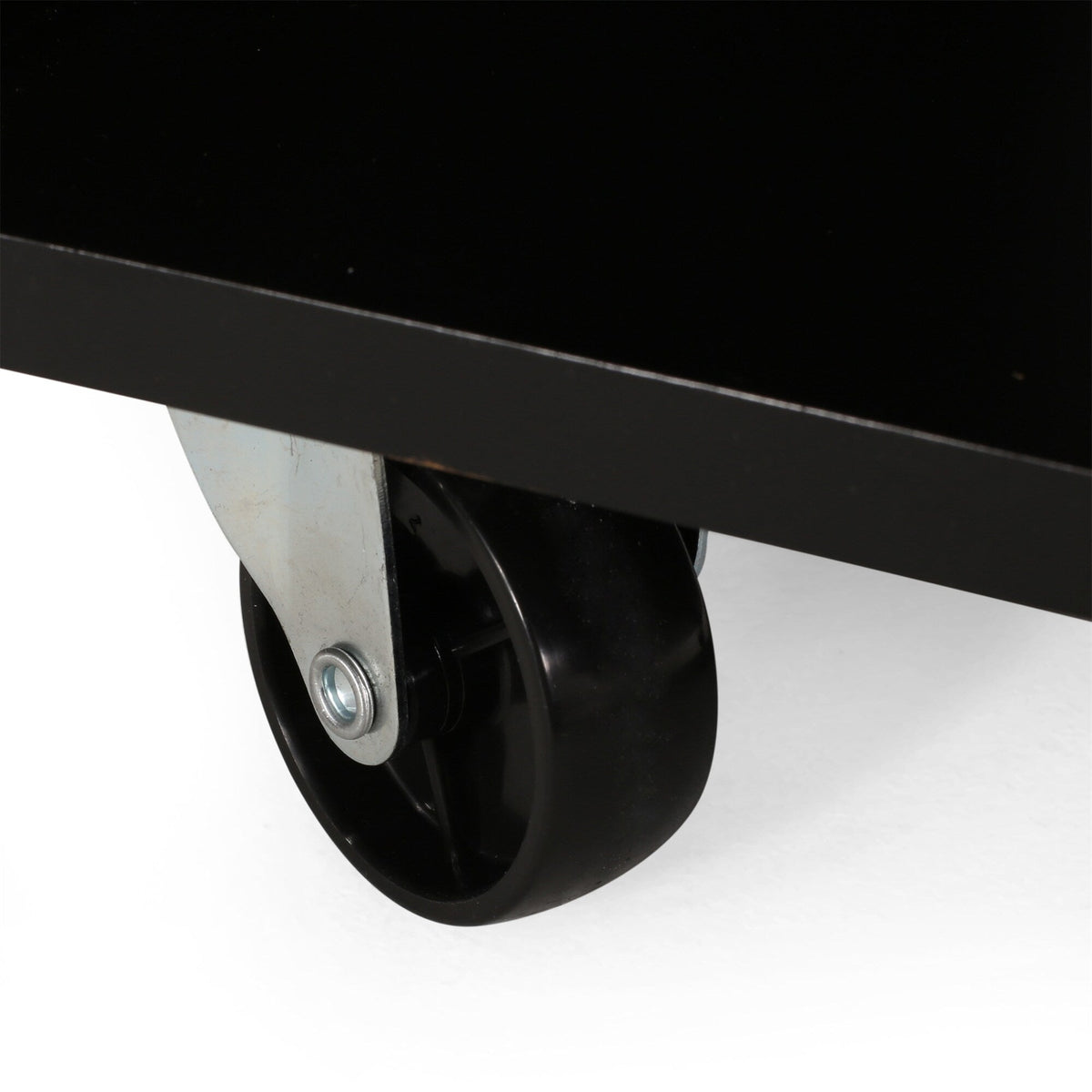 BABOOM Black Composite Base with Wood Top Rolling Kitchen Cart (17.75-in x 31.5-in x 34.5-in)
