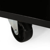 BABOOM Black Composite Base with Wood Top Rolling Kitchen Cart (17.75-in x 31.5-in x 34.5-in)