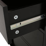 BABOOM Black Composite Base with Wood Top Rolling Kitchen Cart (17.75-in x 31.5-in x 34.5-in)
