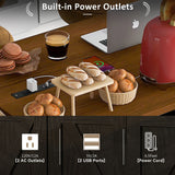 BABOOM Black Mdf Base with Mdf Wood Top Rolling Kitchen Cart (28.75-in x 53.5-in x 36.5-in)