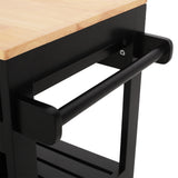 BABOOM Black Wood Base with Wood Top Rolling Kitchen Cart (17-in x 32.5-in x 34.5-in)