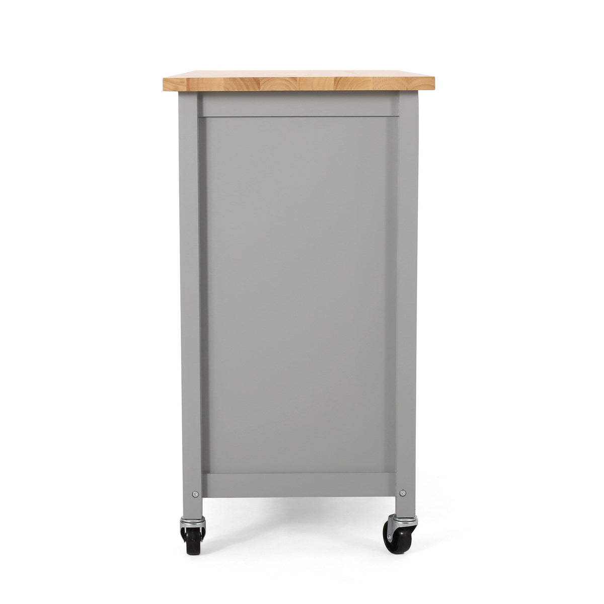 BABOOM Gray Wood Base with Wood Top Rolling Kitchen Cart (18.9-in x 41.75-in x 35.25-in)