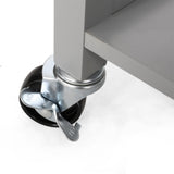 BABOOM Gray Wood Base with Wood Top Rolling Kitchen Cart (18.9-in x 41.75-in x 35.25-in)